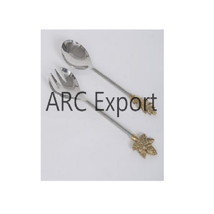 Couverts décoratifs, 24 pièces, en acier inoxydable, en or, en laiton, faits à la main - Product Image 3