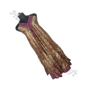 Hippy Boho 2025 ropa de mujer indio Vintage Sari seda bohemio Vintage vestido de cena elegante para mujer sin mangas - Product Image 1