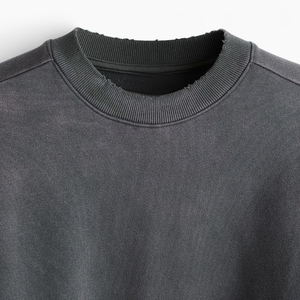 Custom 360gsm Heavyweight <b>Oversized</b> Crewneck <b>Sweatshirt</b> 100% Cotton Unisex <b>Vintage</b> Distressed Embossed Design - Product Image 5