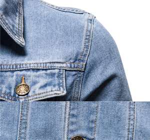 Venta al por mayor de diseño personalizado chaqueta de mezclilla Hip Hop Hombres Streetwear Slim Fit Jean Chaquetas Abrigos Casual - Product Image 4