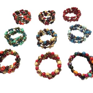 Handmade Bohemia Seed <b>Bead</b> <b>Bracelet</b> Eco-Friendly Artisan Jewelry with Natural Seeds in Multistrand Colorful Designs - Product Image 1
