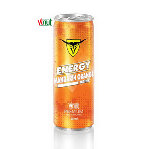 Naranja mandarina 250 ml 8,45 floz bebida energética 24 latas por caja OEM ODM etiqueta privada muestra gratis mejor precio - Product Image 1