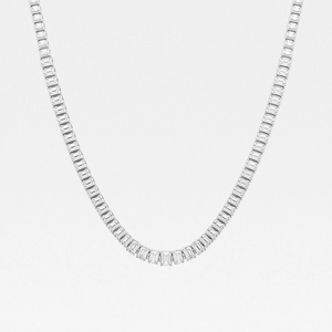 Usine directe haute joaillerie 14K or massif exclusif à la main collier de chaîne de tennis clouté avec des diamants de laboratoire taille émeraude en vrac - Product Image 5