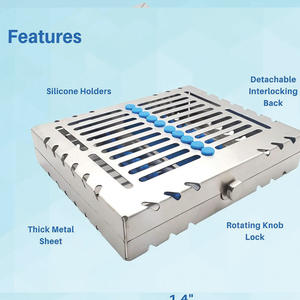Bandeja de instrumentos quirúrgicos dentales de acero inoxidable de alta calidad Manual y esterilización de servicio eléctrico CE aprobado con 10 instrumentos - Product Image 2