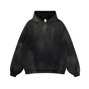 Sweat à capuche zippé pour homme, logo personnalisé, 100% coton French Terry, haute qualité, épais, délavé à l'acide, hiver - Product Image 2