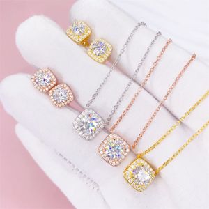 ชุดจี้เพชรทรงกลม RITZIN พร้อมต่างหูสำหรับผู้หญิง ทำจากเงินสเตอร์ลิงและชุบทอง - Product Image 4