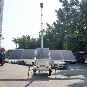 Système de surveillance CCTV de qualité supérieure avec remorque solaire à caméra mobile double face 5*450W, étanche IP66 et générateur de sauvegarde cloud - Product Image 2