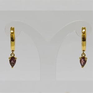 ต่างหูเงินแท้ S925 ชุบทอง 14K ประดับด้วยพลอยธรรมชาติอเมทิสต์ ซิทริน และเพชรคิวบิกเซอร์โคเนีย  รับสั่งทำตามแบบ OEM ODM โรงงานไทย - Product Image 1