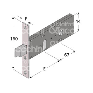 2-turn band <b>lock</b> with built-in <b>latch</b>, oval cylinder not included - Product Image 1