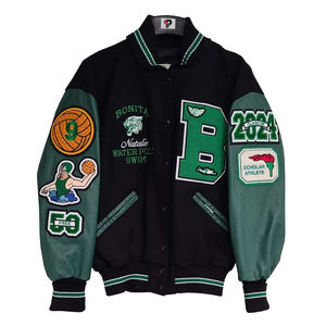 Venta al por mayor Chenille parches jóvenes Varsity chaqueta bombardero personalizado Lettermen Varsity chaqueta Oem mujeres Varsity chaqueta escuela - Product Image 6