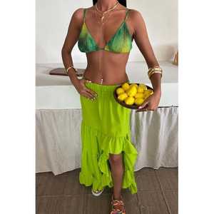 Falda Audrey 4037 con detalle de abertura, cintura elástica, cómoda, material de viscosa y gasa - Product Image 2