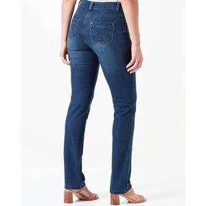 Prix d'usine pas cher Fabricant Jeans femme respirants coupe ajustée délavés et respirants jambe large droite meilleure qualité OEM - Product Image 3