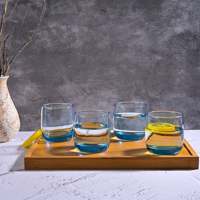 Verres à jus en verre sodocalcique transparent, design européen, motif uni, minimaliste, lavables au lave-vaisselle, ensemble de 6 verres de qualité supérieure, unisexe