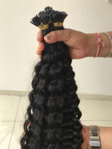 Extensions de cheveux humains I-Tip 100% vierges de temple indien, provenant d'un seul donneur, bouclées crépues, traitées à la vapeur, pour la vente en gros aux fournisseurs de cheveux - Product Image 6