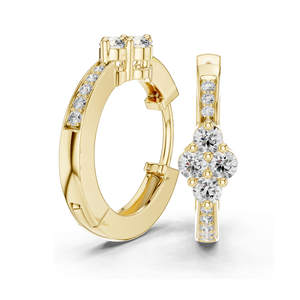 Pendientes de Diamantes de Laboratorio de 0.39 CT, Claridad VVS-VS-EF, Diamantes CVD, Oro de 18KT, 14KT, 10KT y Plata 925, Oro Rosa, Amarillo, Blanco - Product Image 6