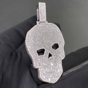 Nueva llegada de calidad superior Hiphop plata CZ calavera colgante Bling joyería rapero colgante para mujeres y hombres directo de la India - Product Image 2