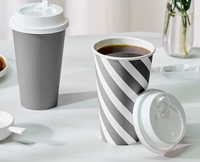 Gobelets en papier à paroi simple, recyclables et écologiques pour boissons chaudes, 1 à 32 oz, pour le bureau et les fêtes, avec couvercles