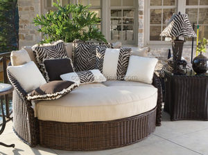 Lit de soleil circulaire en rotin moderne pour 2 personnes <span class=keywords><strong>Bali</strong></span> pour hôtels et villas pour <span class=keywords><strong>plage</strong></span> ou espace extérieur rond - Product Image 5