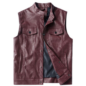 Chaleco profesional de cuero genuino para hombre, chaleco de motociclista sin mangas para invierno, bolsillo de nailon disponible en todos los tamaños de talla grande - Product Image 3