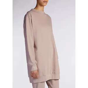 Sweatshirt à capuche pour femme en coton bambou fibre éponge imprimé cristal vêtements islamiques modestes vêtements d'hiver taille personnalisée - Product Image 1