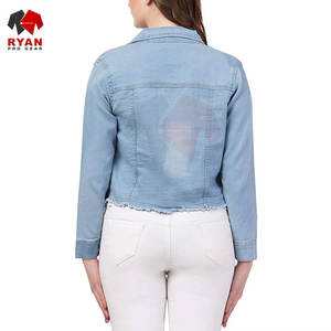 Chaqueta Vaquera para Mujer, Diseño Personalizado, Ropa Casual, Tela Transpirable de Primera Calidad, Servicios OEM y ODM Disponibles, Venta al por Mayor - Product Image 4