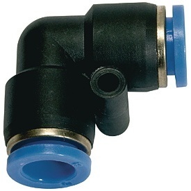 RIEGLER Blue <b>Series</b> <b>6</b> mm L-Connector 18.7 mm RIEGLER-Pack Size 10 Pneumatic Tools Accessories and Parts - Product Image 1