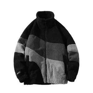 Chaqueta de Hombre de Forro Polar Afelpado con Diseño de Patchwork, Gruesa y Cálida para Otoño e Invierno, Personalizable, Holgada, con Bolsillos - Product Image 6