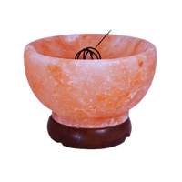 Lampe en sel de roche himalayen pakistanais avec base en bois sculpté, style amour, décoration naturelle pour la maison et purificateur d'air, lumière pour chambre à coucher