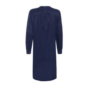เสื้อคลุมผ้าเครปสีน้ำเงินเข้มสำหรับตอนเย็นพร้อมผูกคอ - Product Image 3