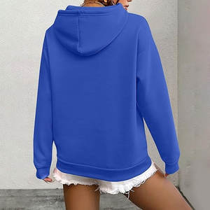 Sudaderas con capucha de gran tamaño para mujer de manga larga de color sólido invierno otoño sudaderas con bolsillo - Product Image 2