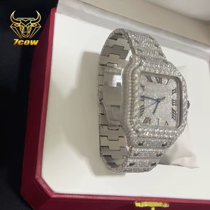 นาฬิกาฮิปฮอปหรูหราประดับเพชรโมอิสซาไนต์สีขาว VVS เต็มหน้าปัด ระบบออโตเมติก สำหรับผู้ชาย - Product Image 3