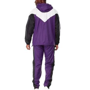 Ensemble coupe-vent homme personnalisé avec logo, survêtement color block imperméable léger à capuche, ensemble de jogging 2 pièces, tenue de sport - Product Image 5