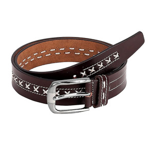 Ceinture pour homme en cuir de vachette véritable 100% cuir pleine fleur tanné végétal avec cuivre pour boucle à ardillon - Product Image 2