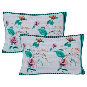 Juego de Sábanas Matrimoniales de 240 Hilos con Estampado Floral Majestic en Verde Mar, con 2 Fundas de Almohada, 100% Algodón para Uso Doméstico - Juego de 3 Piezas (SHKV1028) - Product Image 1