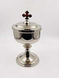 Ciborium en métal Unique pour la maison, produit d'église, gobelet à vin rond, assiette argentée couleur nouveauté gothique martelé, fournitures d'articles cadeaux - Product Image 2