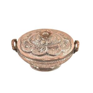 Pot de service en cuivre écologique avec nouveau design plat de service à domicile plat de riz exporté d'Inde - Product Image 2