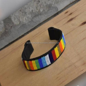 Customized Vibrant Colors Beaded Design Black Leather Brow Band for Horse Handcrafted <b>Beads</b> Stones Wholesale Quality Brow Band - Product Image 4