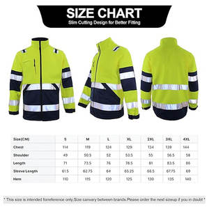 Veste de sécurité réfléchissante haute visibilité pour hommes Veste de travail thermique Poches zippées Vêtements de travail classiques durables - Product Image 2