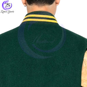 2025 bon fournisseur confortable faites votre propre laine verte Faux cuir manches Letterman College Baseball Varsity vestes - Product Image 6