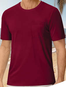 Crew Fitness Hommes Slim Fit Coton Crewneck Tees Été Essentiel Confort Au Quotidien À Manches Courtes Style Décontracté Tissu Tricoté - Product Image 3