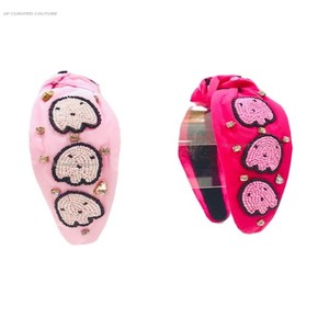 Halloween Exclusives Fancy Multi-color Evening Party Wear Rhinestone Crystal Beaded Knotted Style <b>Headband</b> at Wholesale Price - Product Image 3