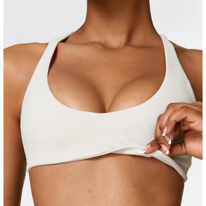 Halter Neck Running Beautiful Back Yoga Bra Fitness Top Soutien-Gorge de sport à soutien élevé pour femme - Product Image 4