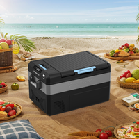 35L/45L 12V Réfrigérateur Congélateur Mini Réfrigérateur à Batterie avec Compresseur pour Voyage Camping Pique-nique Activités de Plein Air