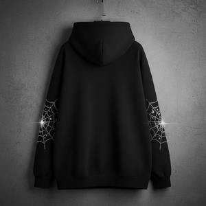 Sudadera con Capucha Extra Grande de Invierno Estilo Gótico Y2K Personalizada para Mujer, con Pedrería en los Codos, Ecológica, de Algodón Grueso - Product Image 2