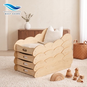 Lit d'enfant en bois Montessori avec design nuage, <span class=keywords><strong>mobilier</strong></span> de crèche pour les classes de maternelle, garderies et crèches - Product Image 1