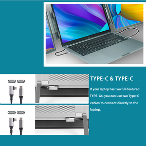 Meilleures ventes14 pouces Oem Triple extension d'écran pour ordinateur portable double moniteurs Lcd 14 pouces 1080p Moniteur portable à trois écrans pour ordinateur portable - Product Image 6