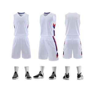 Uniformes de basket-ball pour filles à séchage rapide maillot de basket-ball broderie personnalisé pas cher hommes maillots réversibles uniformes de basket-ball - Product Image 4