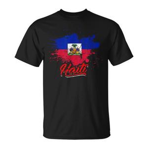 T-shirt de fête avec drapeau d'Haïti, fierté des Caraïbes - Product Image 1