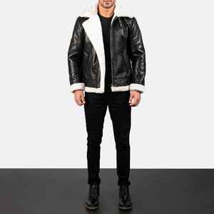 Vestes en cuir Slim Fit de style de meilleure qualité pour hommes en cuir d'agneau pur Pakistan Pu véritable motard vestes en cuir de fourrure d'hiver avec doublure - Product Image 6