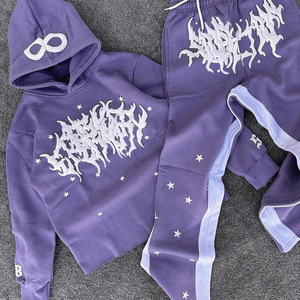 Kivotech Streetwear à logo personnalisé Pull lourd 400 Gsm en éponge française Survêtement unisexe à impression bouffante vintage pour homme - Product Image 1